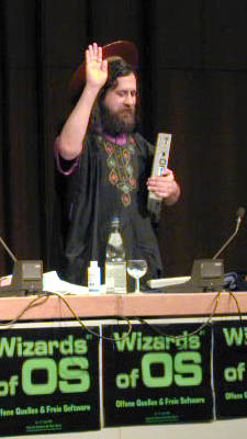 Richard Stallman auf den WOS 1
(Foto: Fran Ilich)